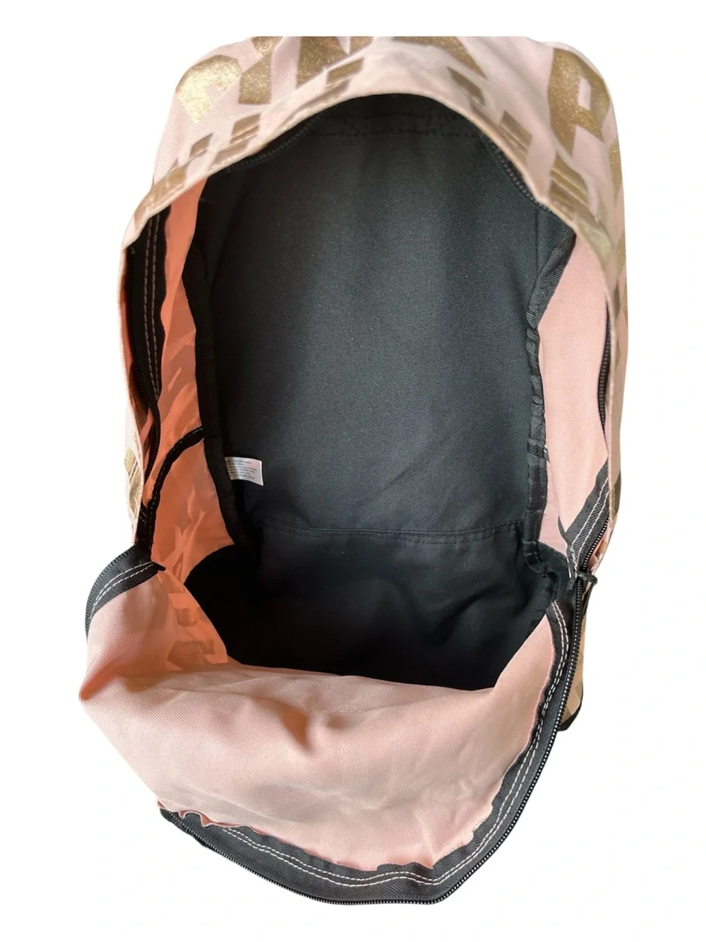 PINK Victoria's Secret Pink and Black Backpack Interior